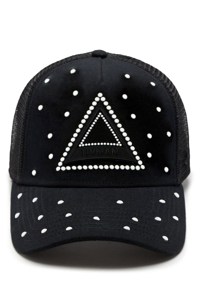Cult of Individuality Triangle Logo Snapback Trucker Hat, Alternate, color, Black