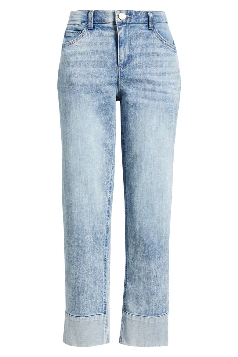 High Waist Cuff Hem Jeans, Alternate, color, LIGHT BLUE ARTISANAL