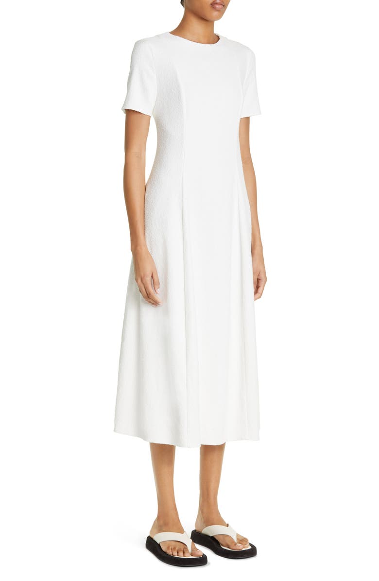 LOULOU DE SAISON A-Line Cotton Blend Bouclé Midi Dress, Alternate, color, 