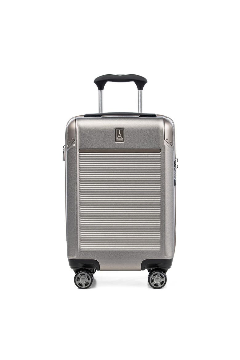 Platinum Elite Hardside 20" Compact Carry On Spinner Luggage, Main, color, Metallic Sand