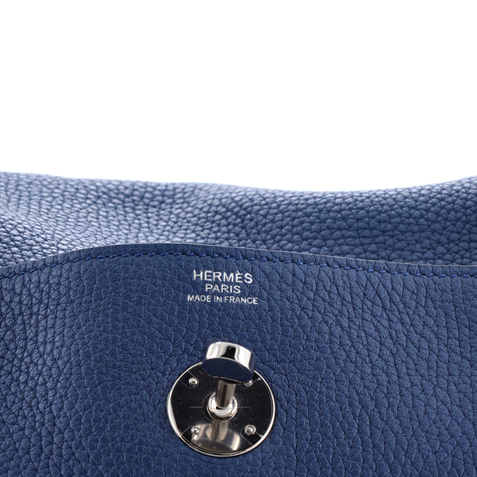 Pre-Owned Hermes Lindy Bag Verso Clemence 30, Alternate, color, Verso-Bleu Agate/Gris Mouette