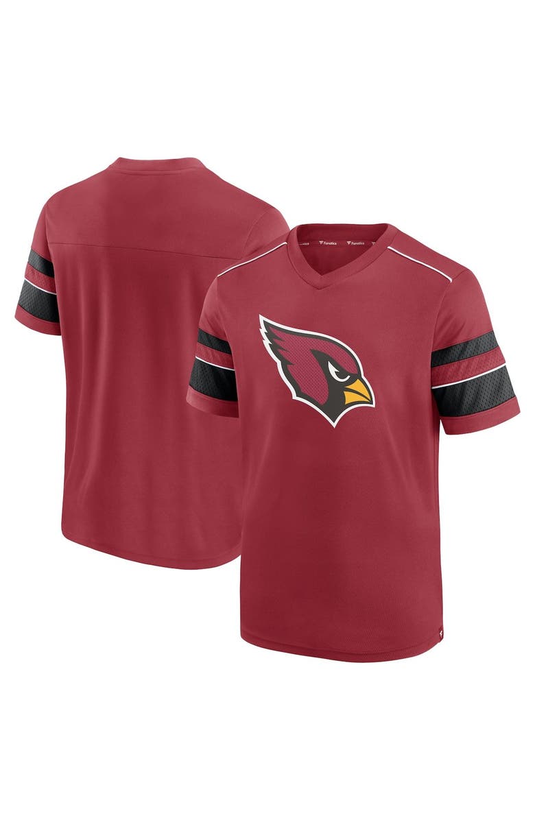 FANATICS Men's Fanatics Branded Cardinal Arizona Cardinals Textured Hashmark V-Neck T-Shirt, Alternate, color,