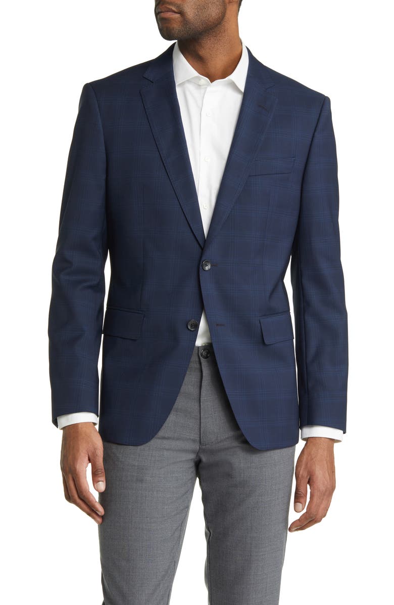 BOSS Huge Plaid Wool Sport Coat, Main, color, 