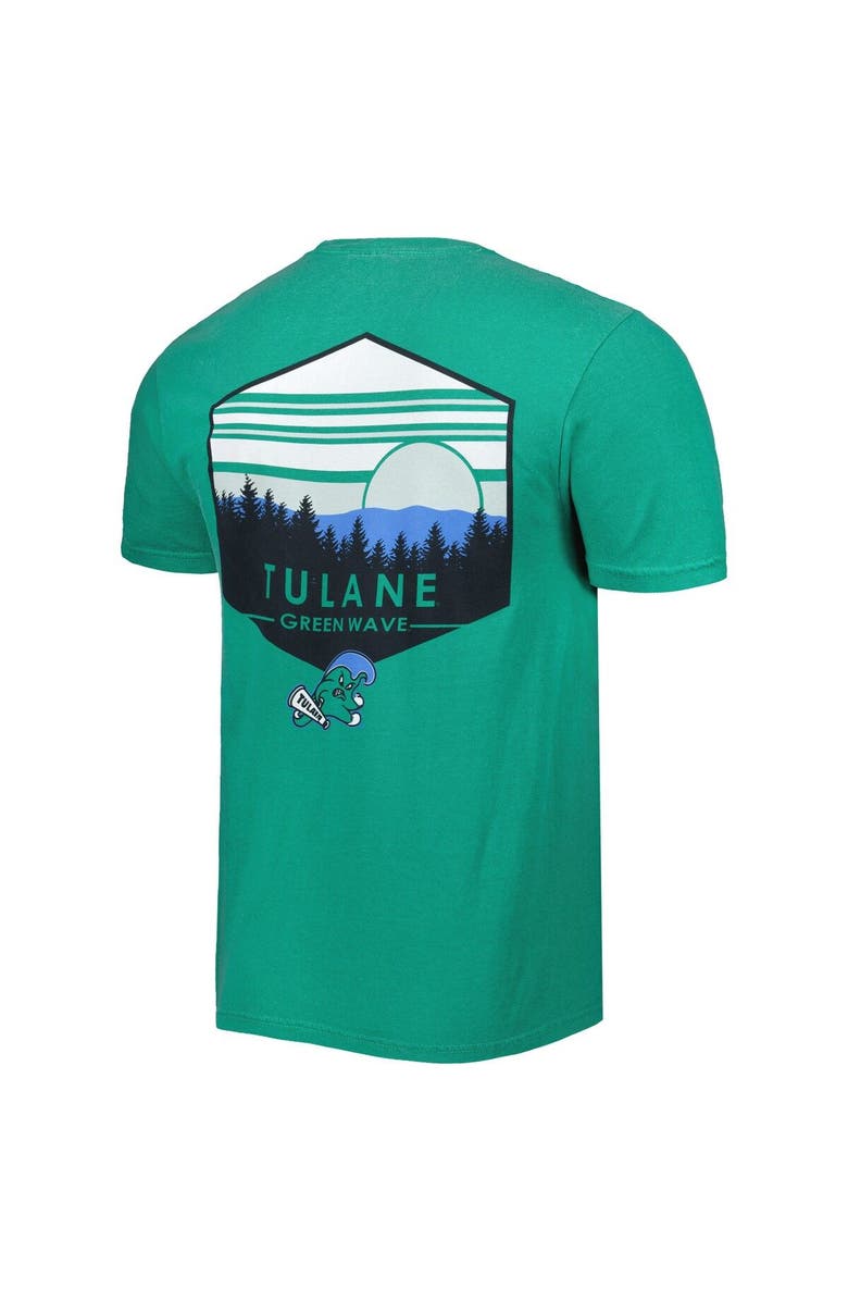 IMAGE ONE Men's Green Tulane Green Wave Landscape Shield T-Shirt, Alternate, color,