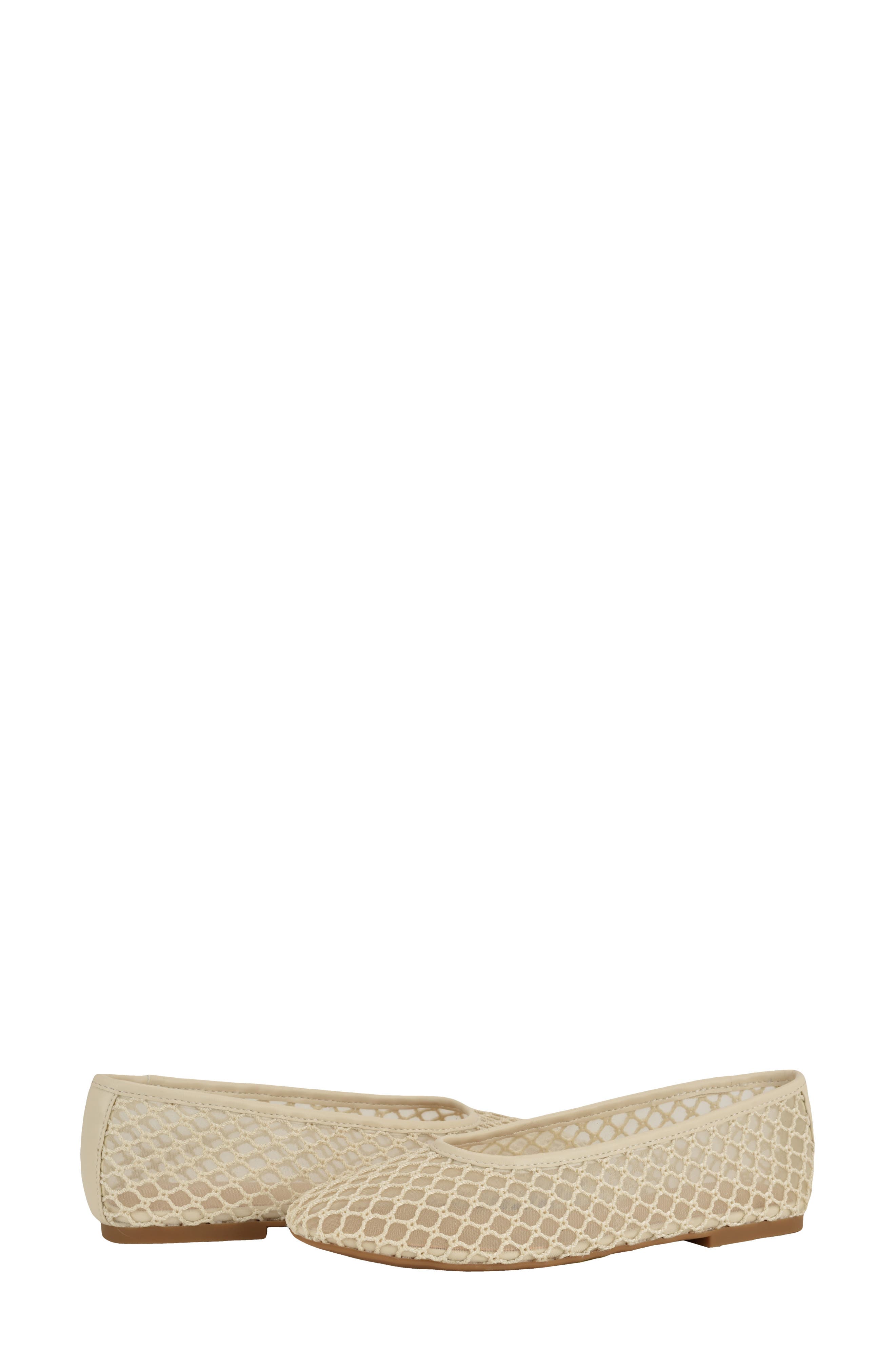 Delicate Mesh Ballet Flat, Alternate, color, IVORY