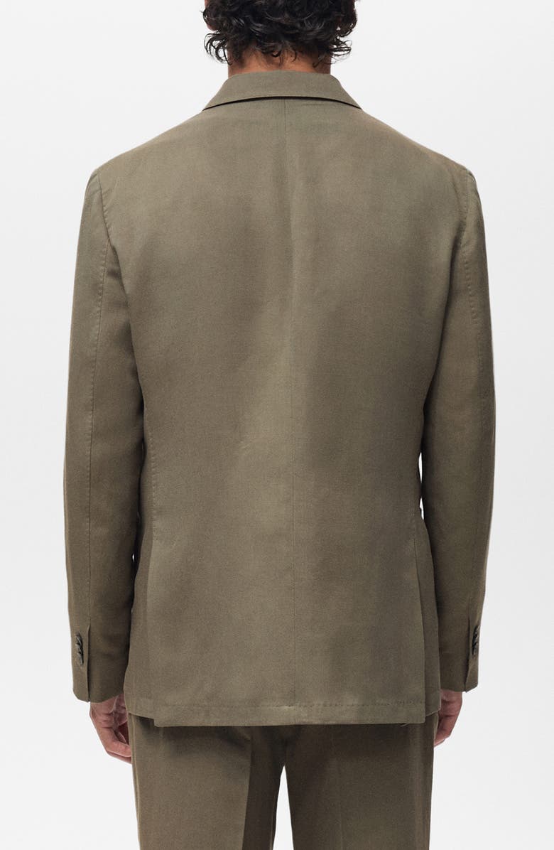 MANGO Slim Fit Double Breasted Blazer, Alternate, color, Mink Grey