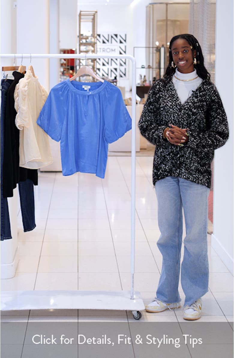 Bubble Sleeve Satin Top, sales video thumbnail