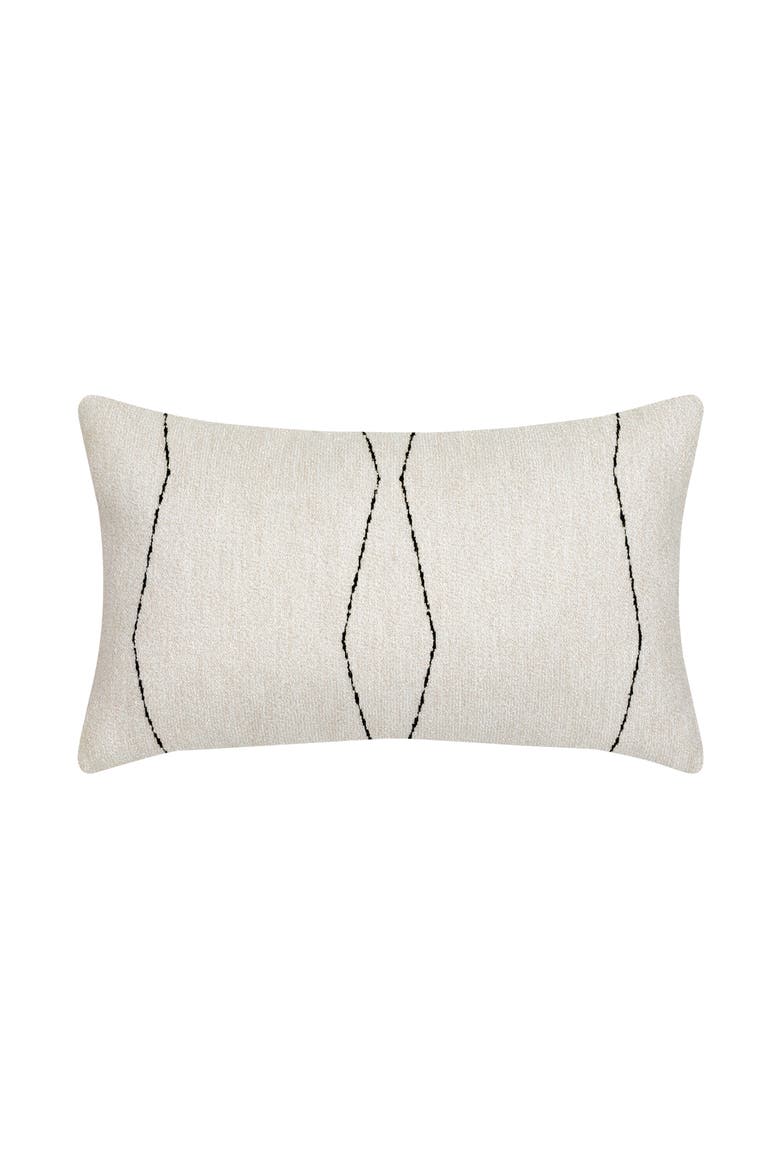 Oblique Ebony Textured Indoor & Outdoor Woven Accent Pillow, Alternate, color, Ebony