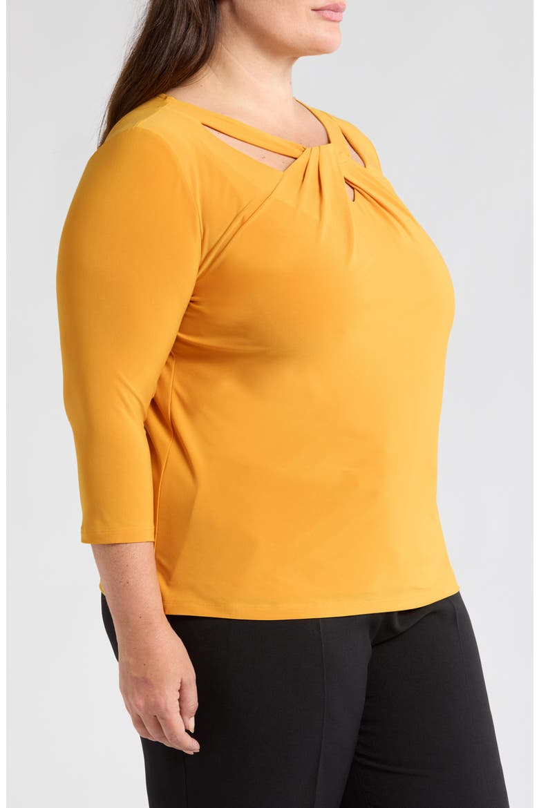 Twist Neck Cutout Top, Alternate, color, GOLD SIGNATURE