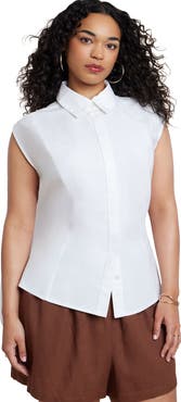 ELOQUII Button Up Shirt With Open Back
