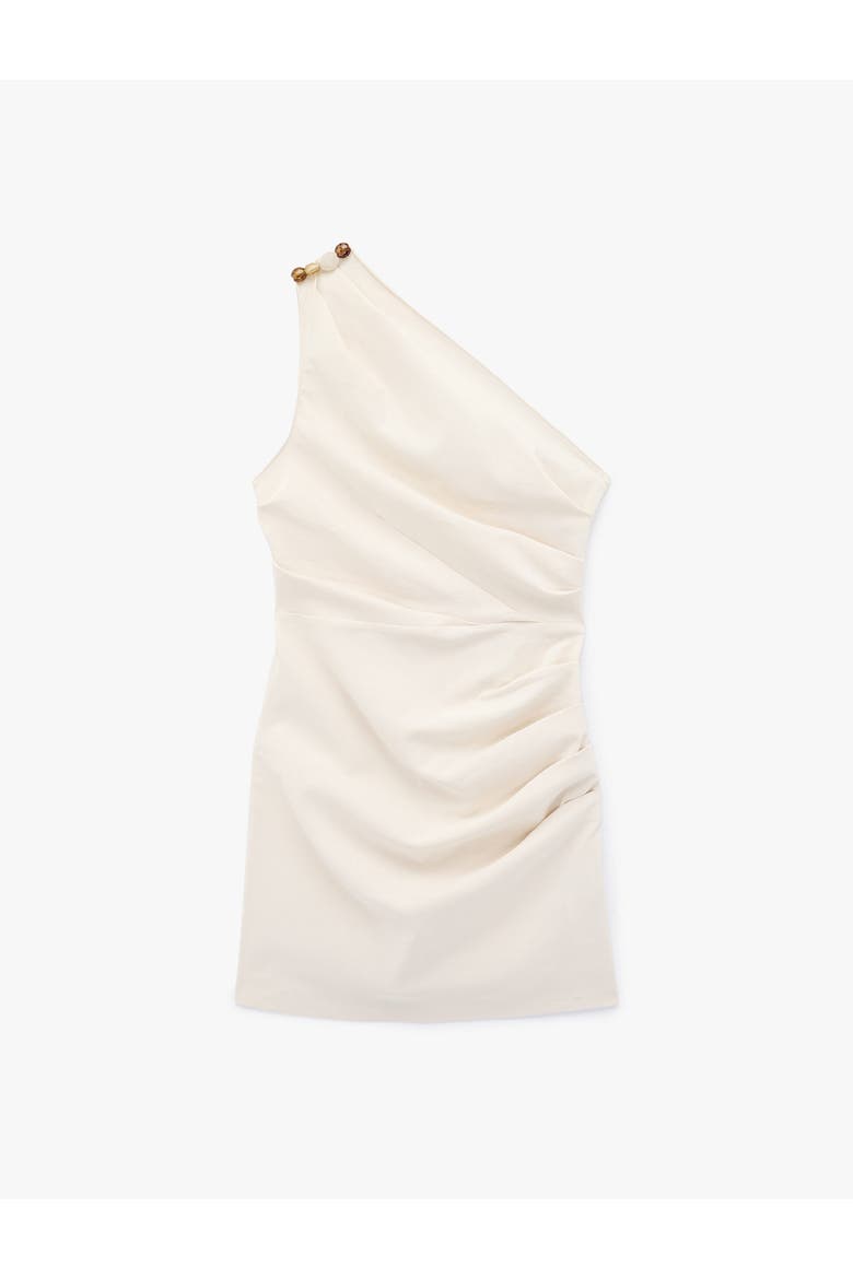 Draped One Shoulder Mini Dress, Alternate, color, BEIGE