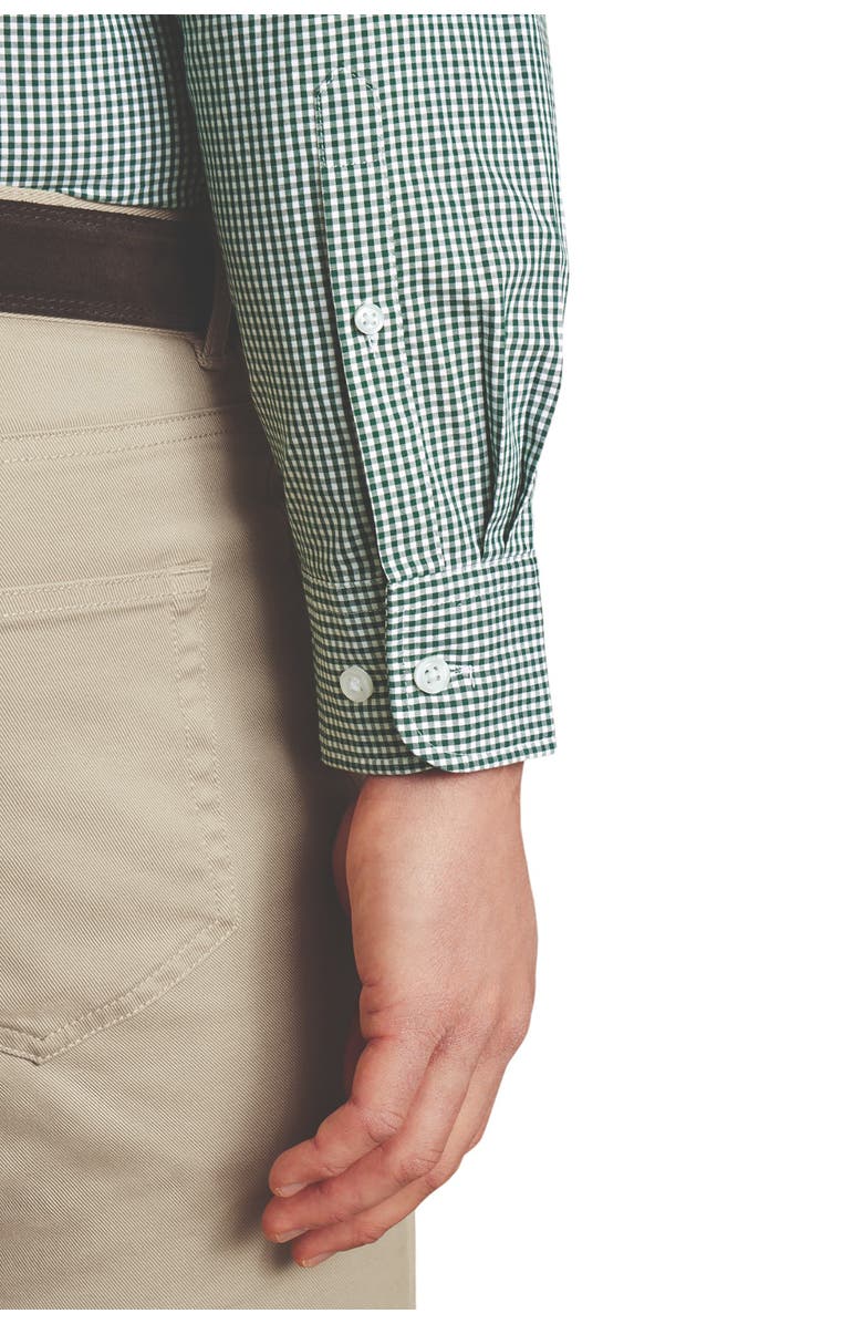 Charles Tyrwhitt Slim Fit Button-Down Collar Non-Iron Stretch Poplin Mini Gingham Shirt, Main, color, Green