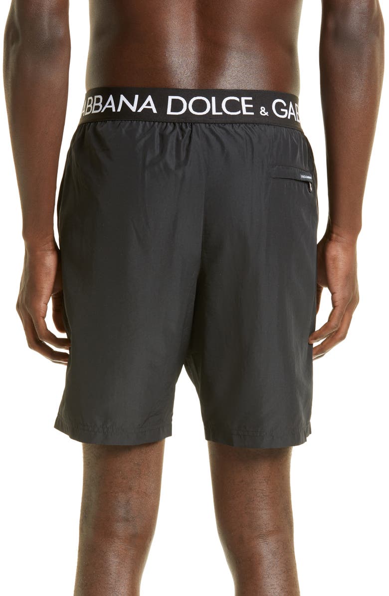 Dolce&Gabbana Logo Swim Trunks, Alternate, color, Nero