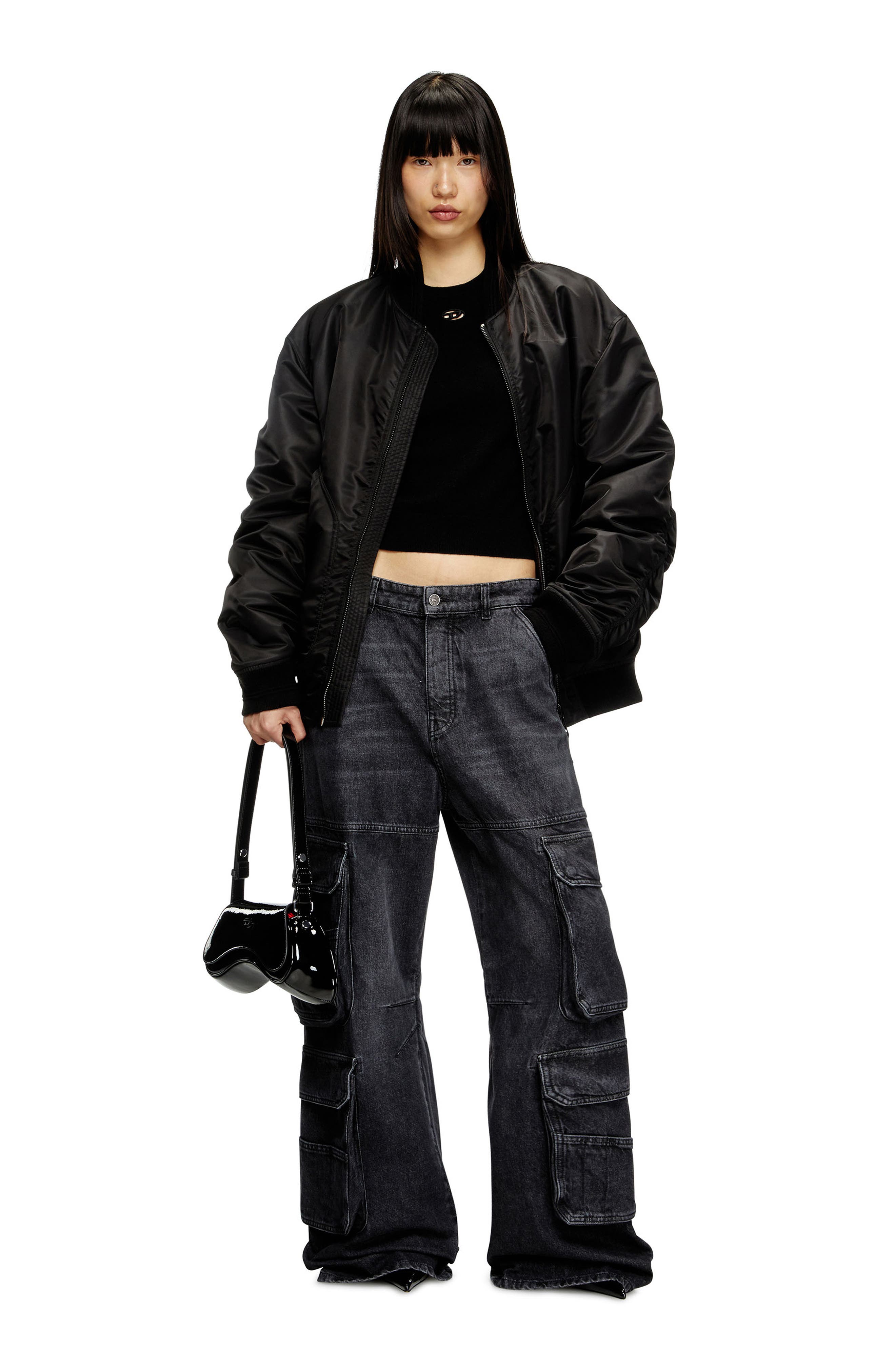 DIESEL<sup>®</sup> Play Faux Leather Shoulder Bag, Alternate, color, Black