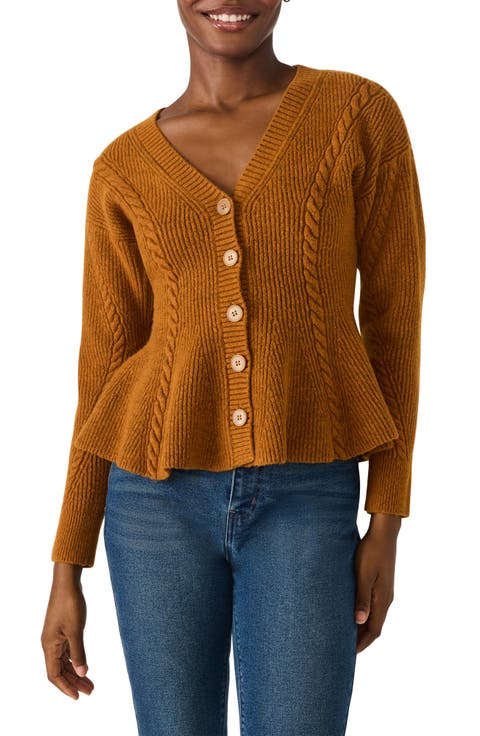 Courtney Rib Peplum Cardigan