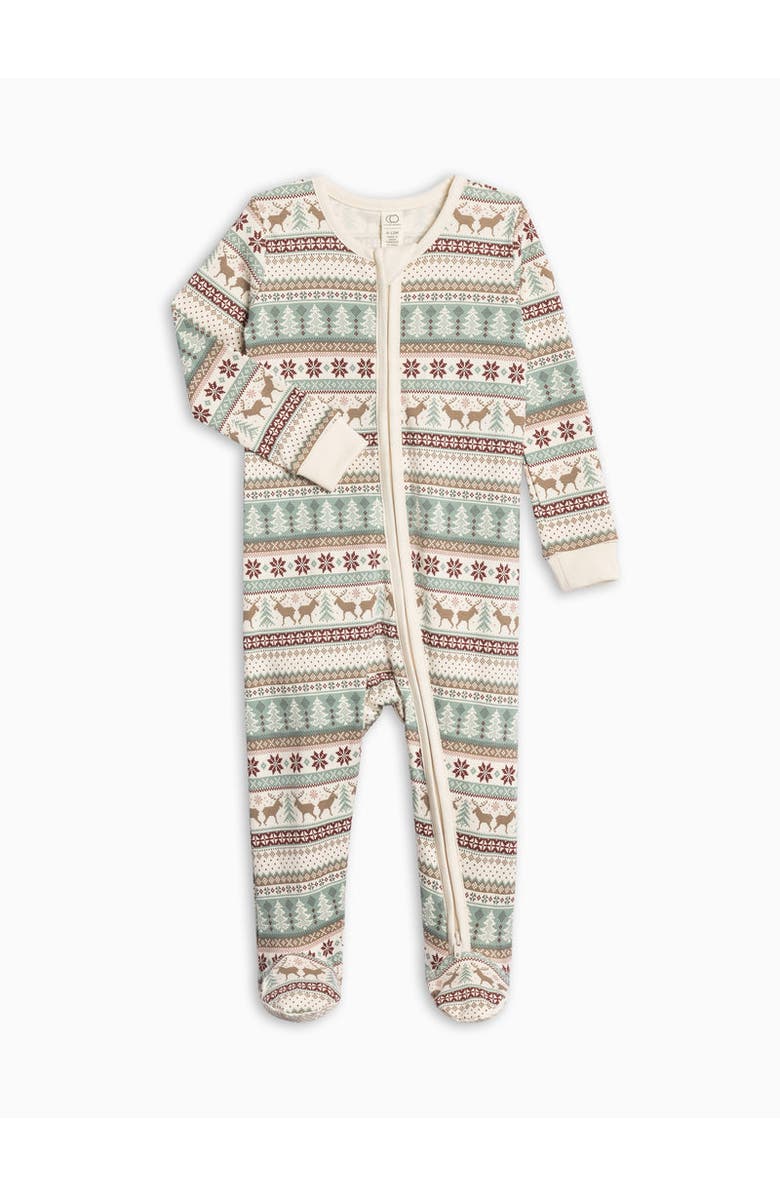 Colored Organics Organic Holiday Peyton Zipper Sleeper, Main, color, Fairisle