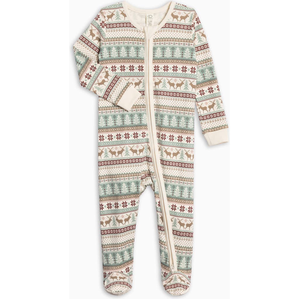 Colored Organics Organic Holiday Peyton Zipper Sleeper In Green