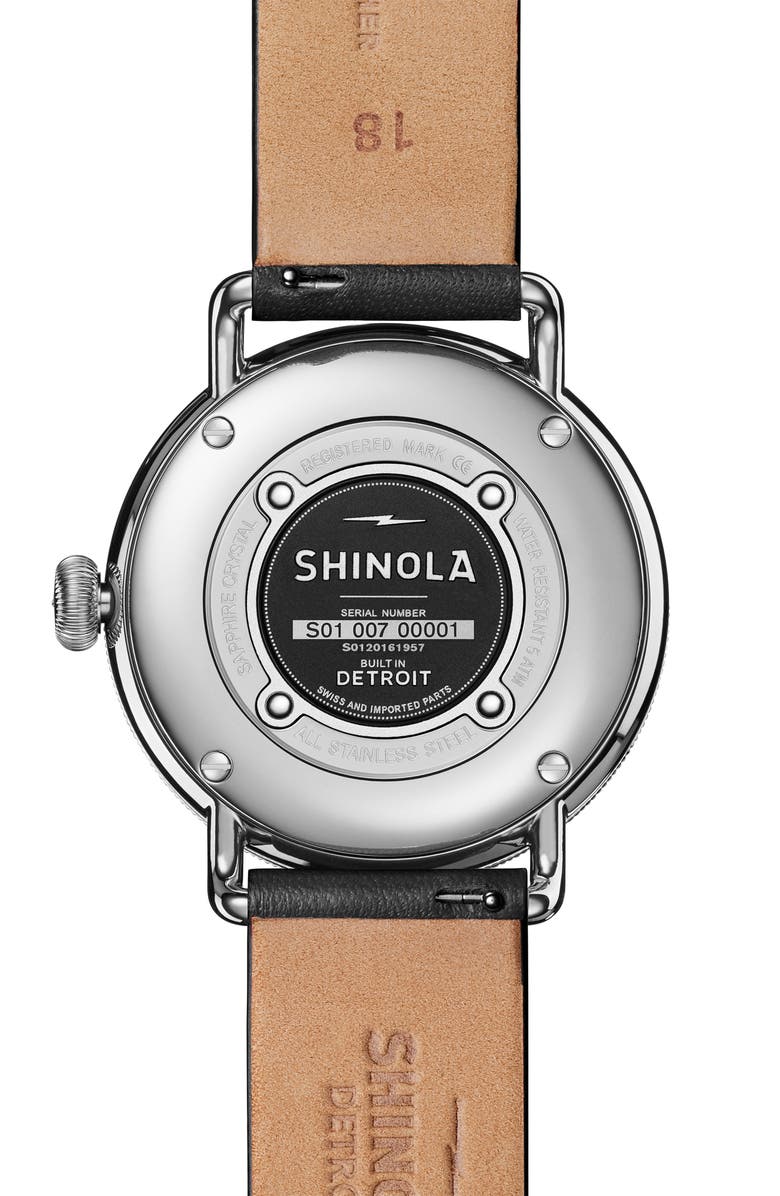 Shinola The Canfield Leather Strap Watch, 38mm, Alternate, color,
