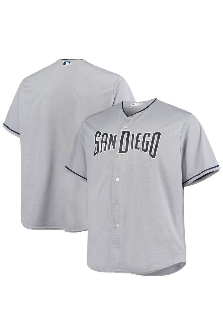 Men's Majestic Gray San Diego Padres Road Official Cool Base Jersey, Main, color, Gray