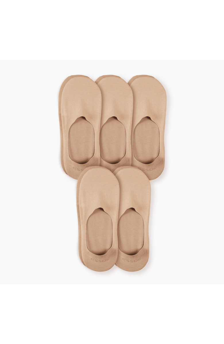 Essoc Inc Unisex Cotton No Show Socks 5-Pack, Main, color, Almond Beige - Xl