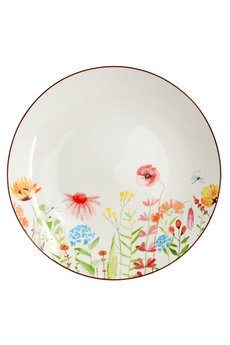 Wildflower Meadow 16 Piece Stoneware Dinnerware Set, Alternate, color, White