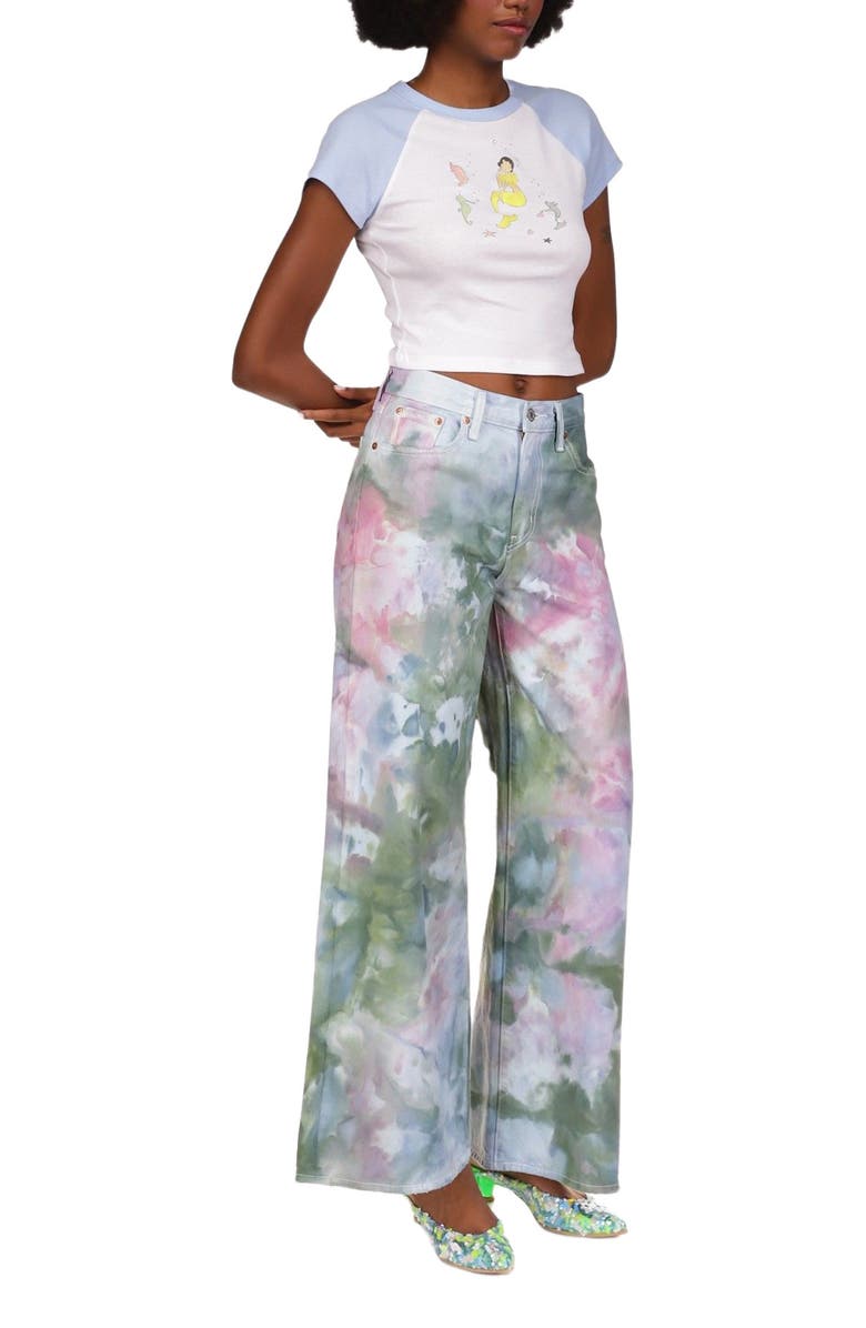 Anna Sui Mermaid Raglan Baby Tee, Main, color,