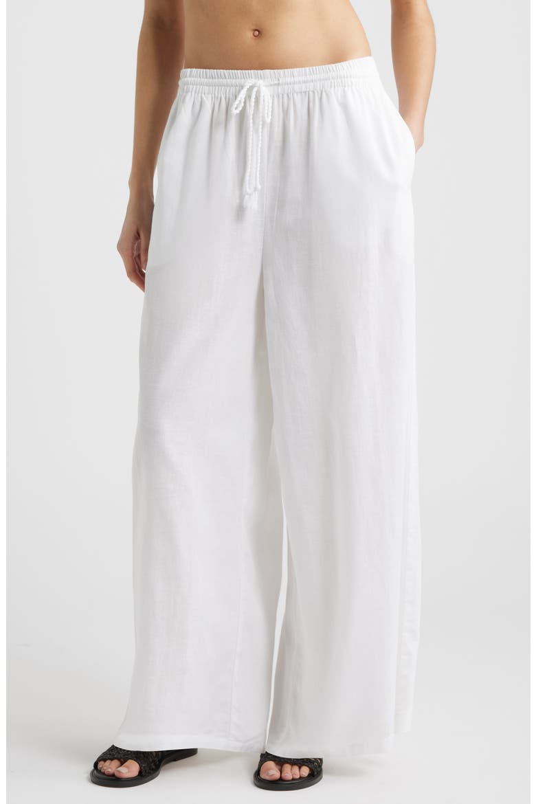 Flowy Cover-Up Pants, Main, color, WHITE