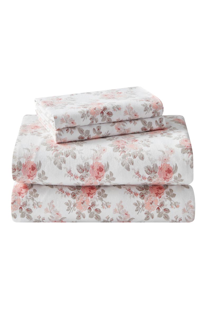 Lisalee Cotton Flannel Sheet Set, Main, color, LT-PASTEL PINK