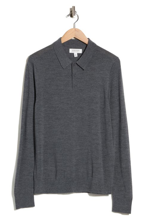 Machine Washable Merino Wool Polo Sweater