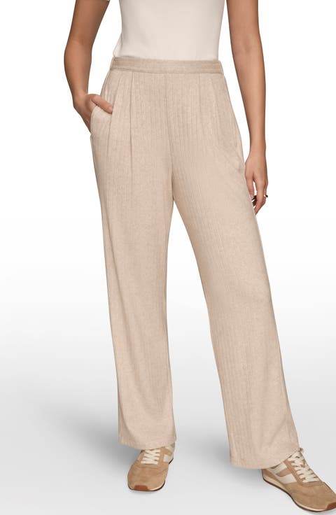 High Waist Wide Leg Pull-On Sweater Pants
