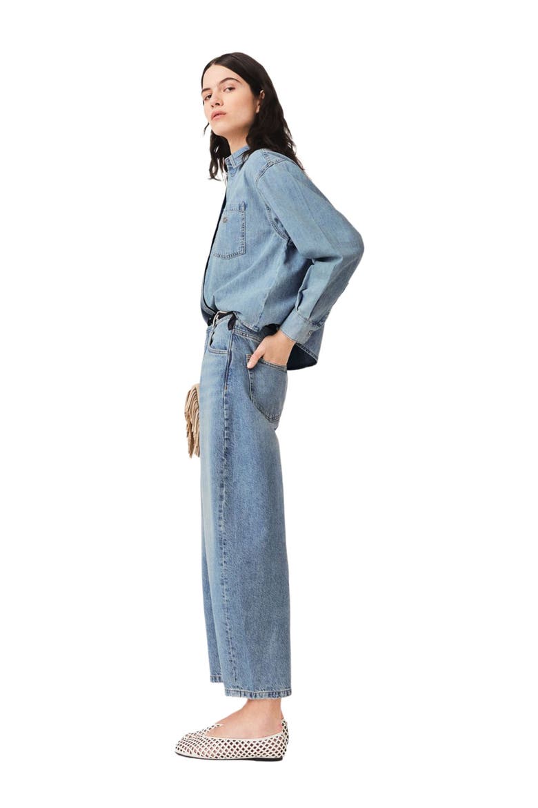 Denim shirt with logo, Alternate, color, Blue