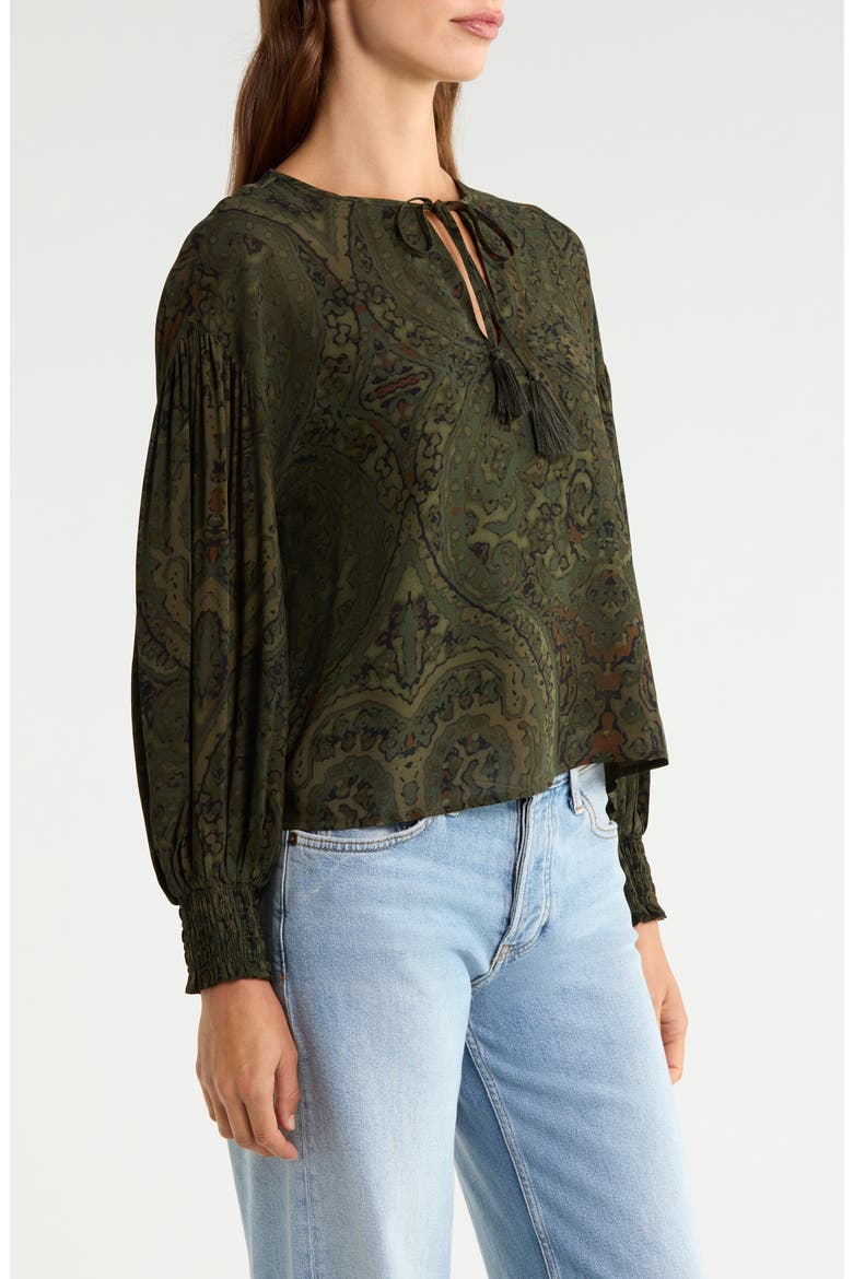 The Moment Print Top, Alternate, color, MIDNIGHT MOSS GREEN