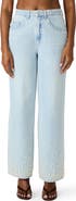 Steve Madden Sydnee Beaded Straight Leg Jeans