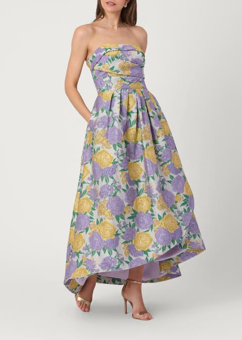 Midnight Petunia Jacquard Carlisle Dress