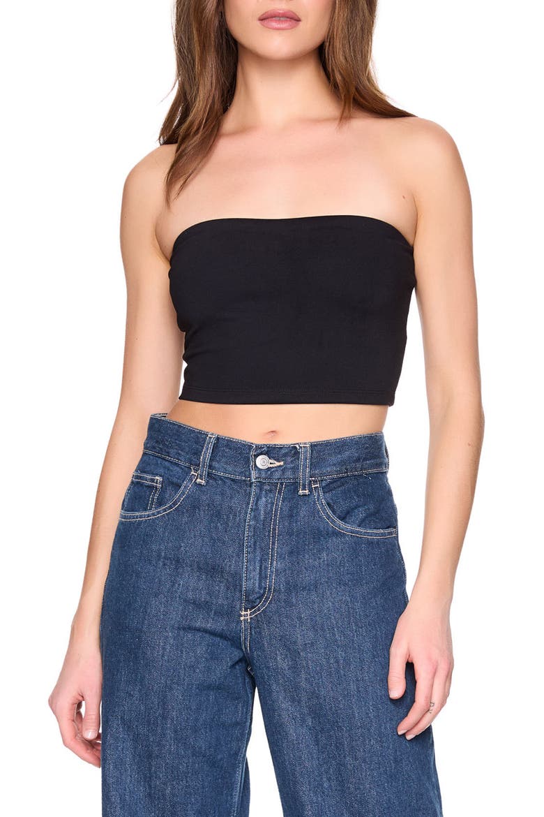 Core Crop Tube Top, Main, color, BLACK