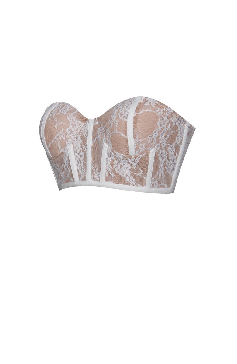 Miss Circle New Romantics Lace Corset Top, Alternate, color, White