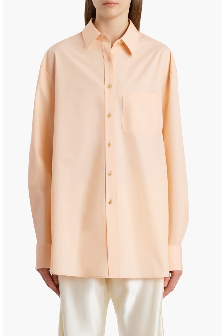 Newton Organic Cotton Poplin Button-Up Shirt, Main, color, LIGHT PEACH