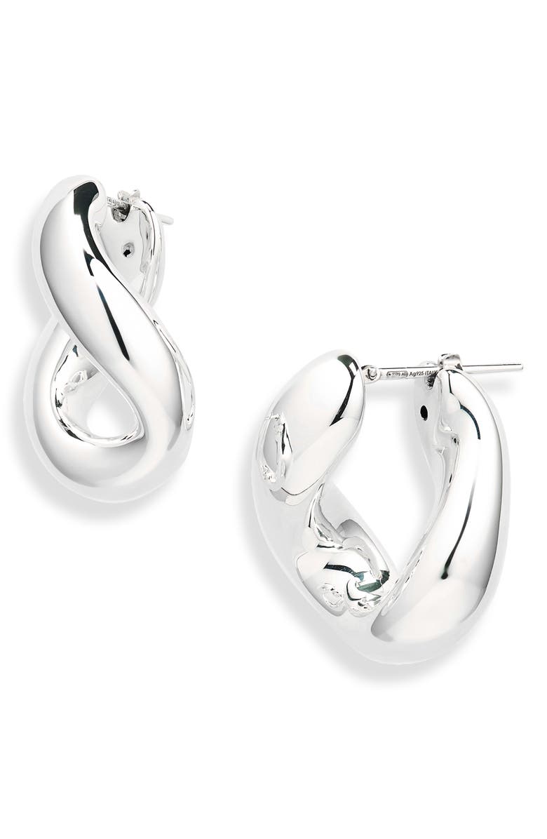 Bottega Veneta Prisma Chain Sterling Silver Earrings, Main, color, 8117 Silver