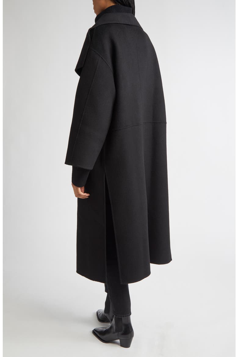 Totême Annecy Open Front Wool & Cashmere Coat, Alternate, color, BLACK