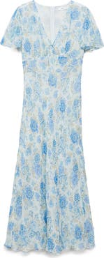 MANGO Floral Midi Dress