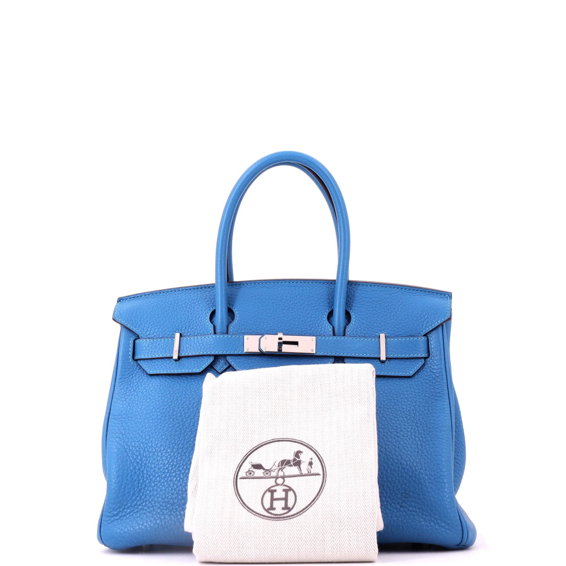 Birkin Handbag Blue Clemence with Palladium Hardware 30, Alternate, color, Blue