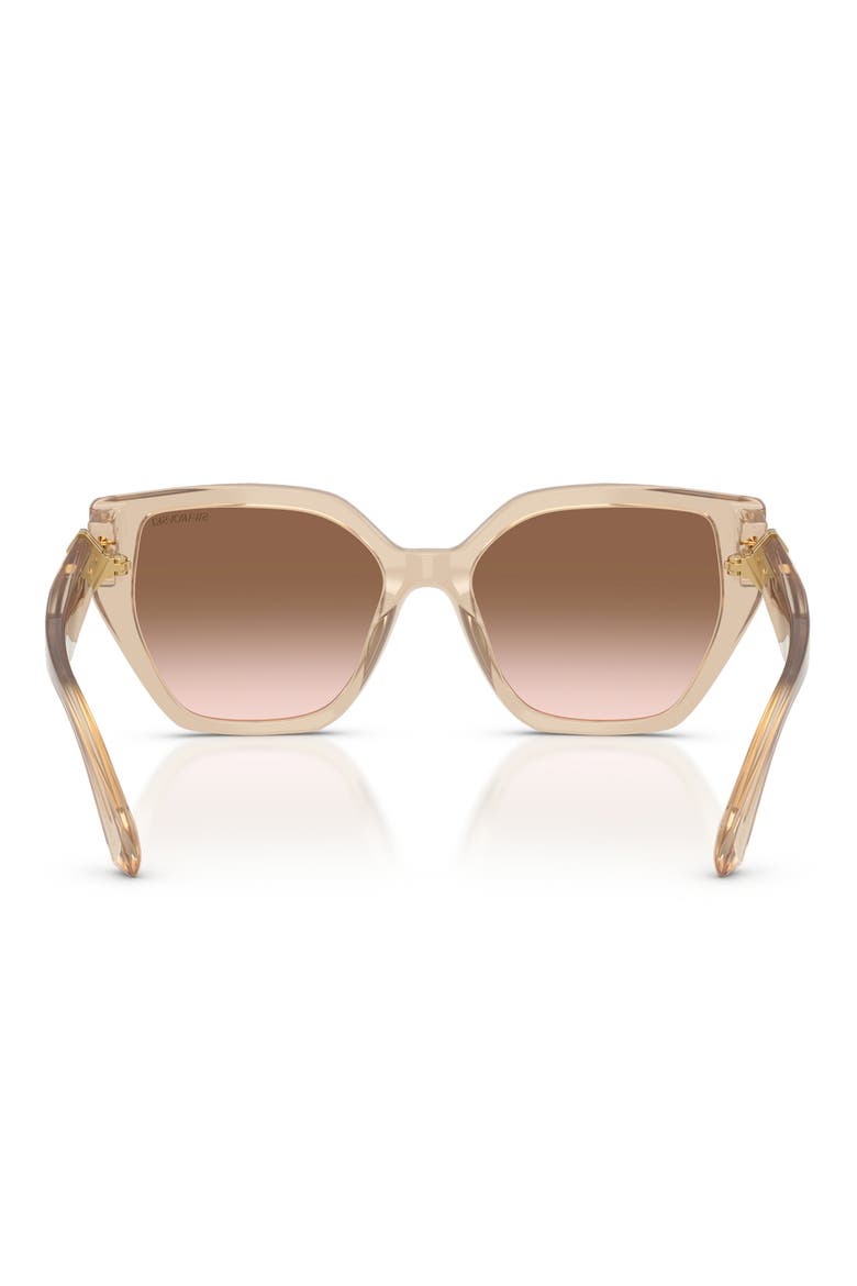 56mm Gradient Irregular Sunglasses, Alternate, color, MILKY BEIGE / GRADIENT BORWN