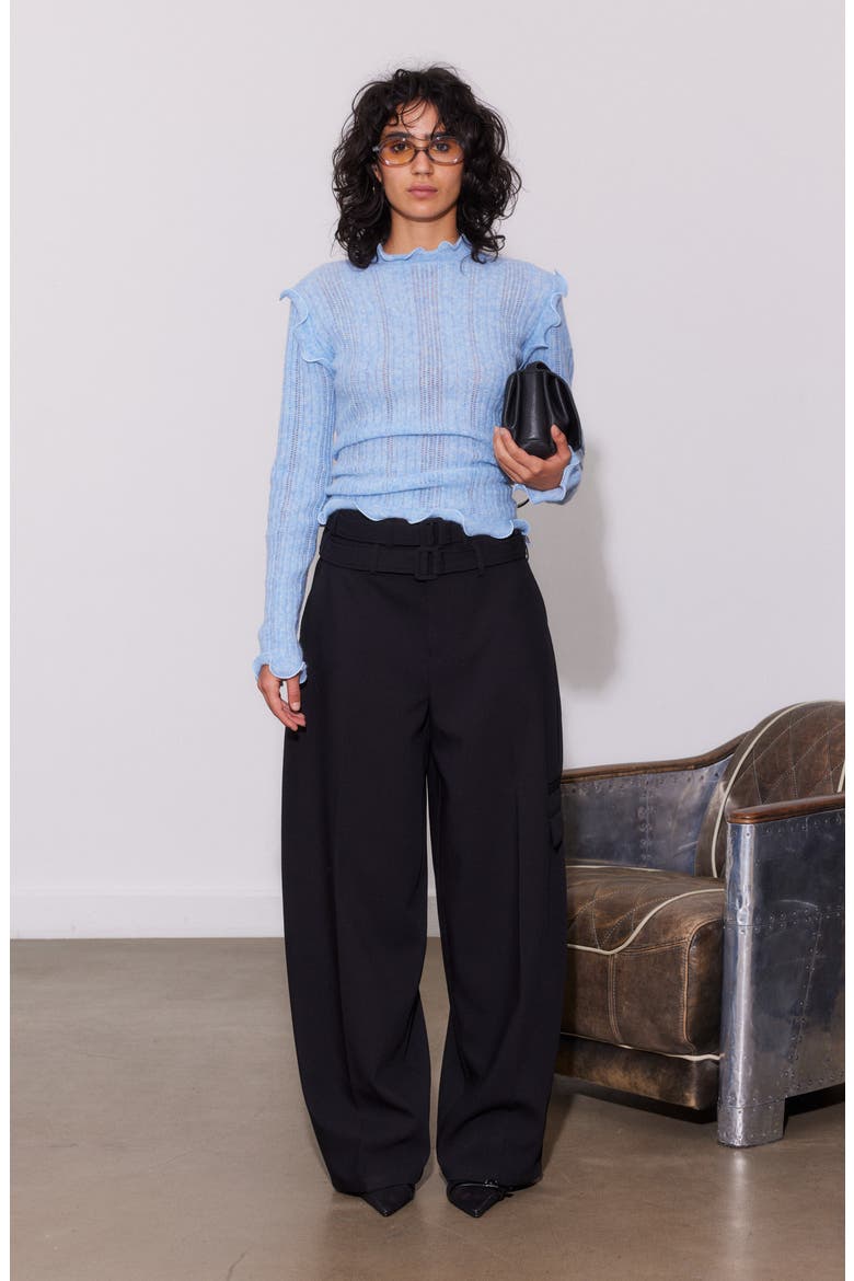 Frill Knit Top, Alternate, color, Ice Blue