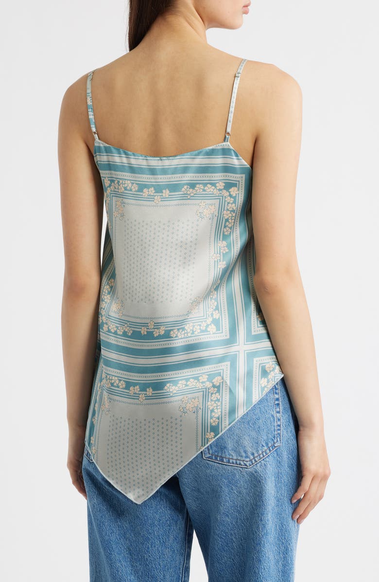 Reformation Esme Scarf Print Silk Camisole, Alternate, color, Bardot