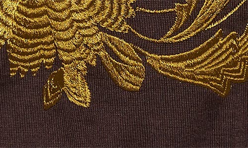 Giambattista Valli Metallic Floral Jacquard Cashmere & Silk Sweater In Brown