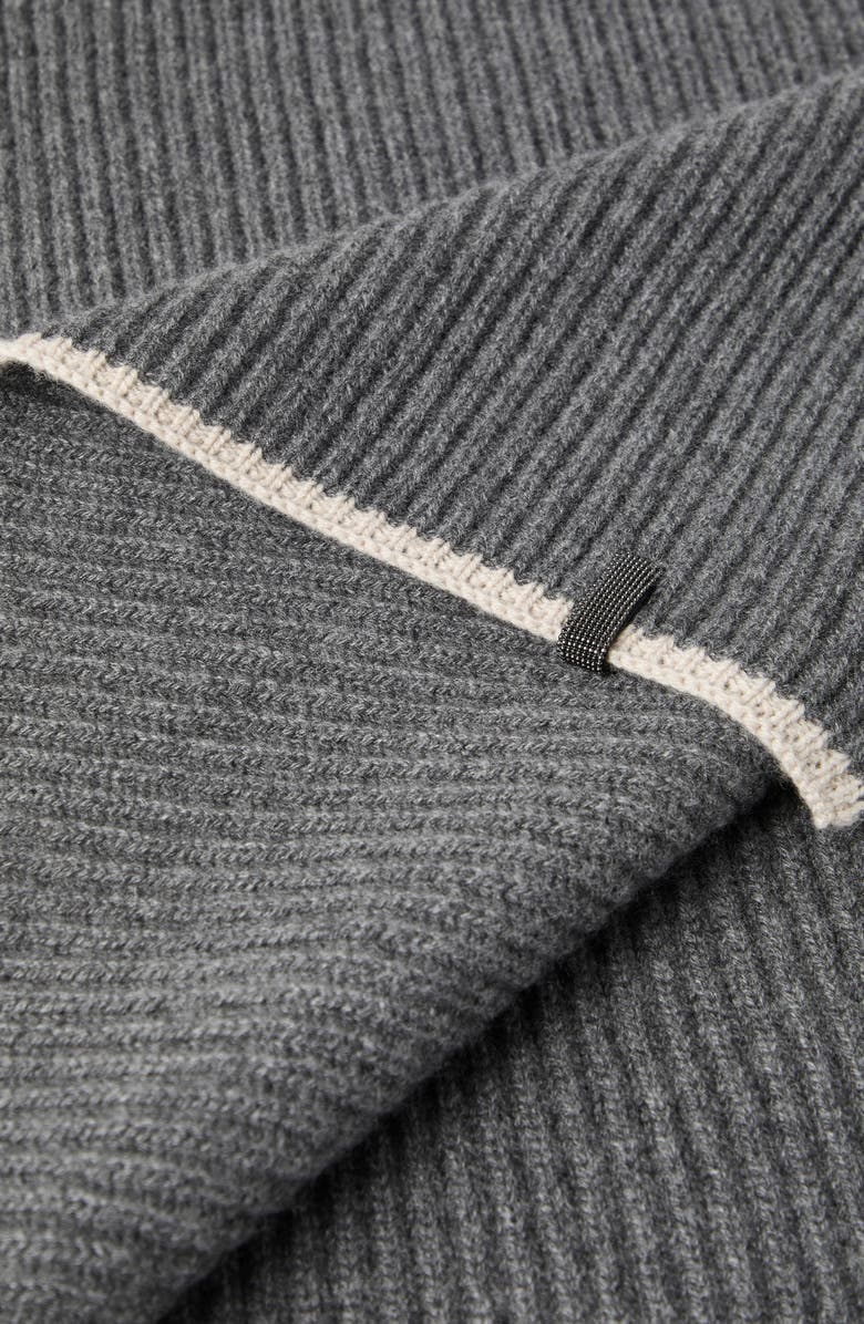 Brunello Cucinelli Knit scarf, Alternate, color, Medium Grey