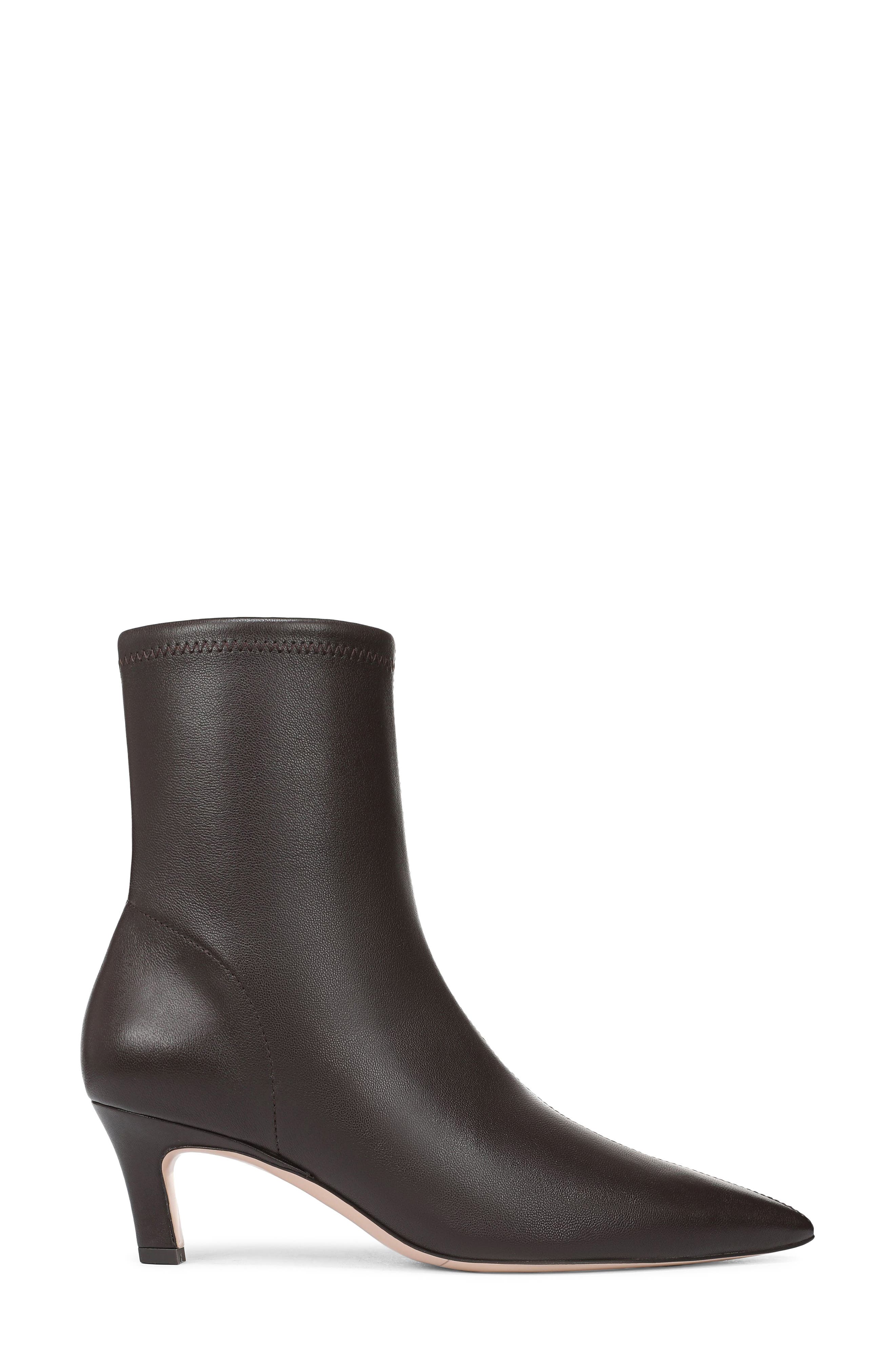 Sasha Bootie, Alternate, color, COFFEE BROWN STRETCH LEATHER