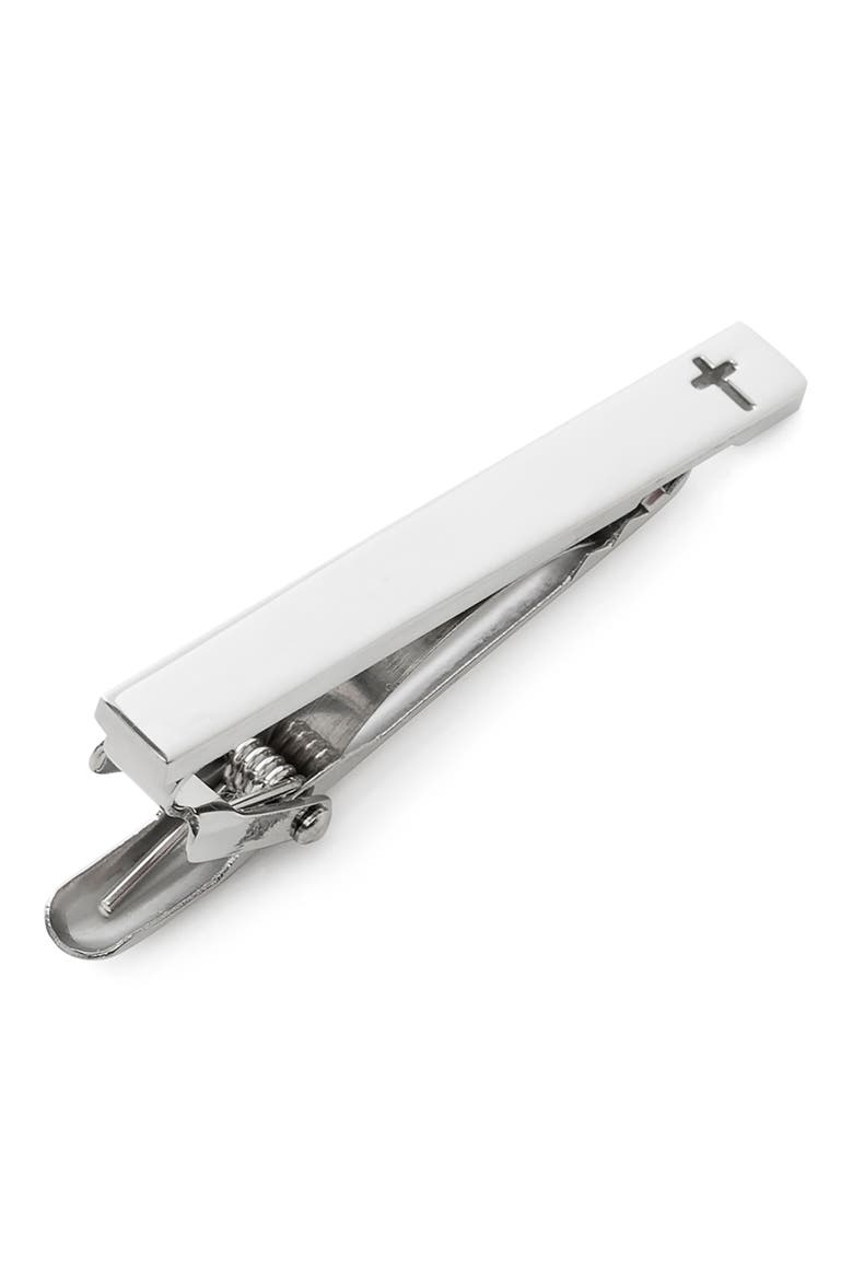 Cross Tie Clip, Main, color, SILVER