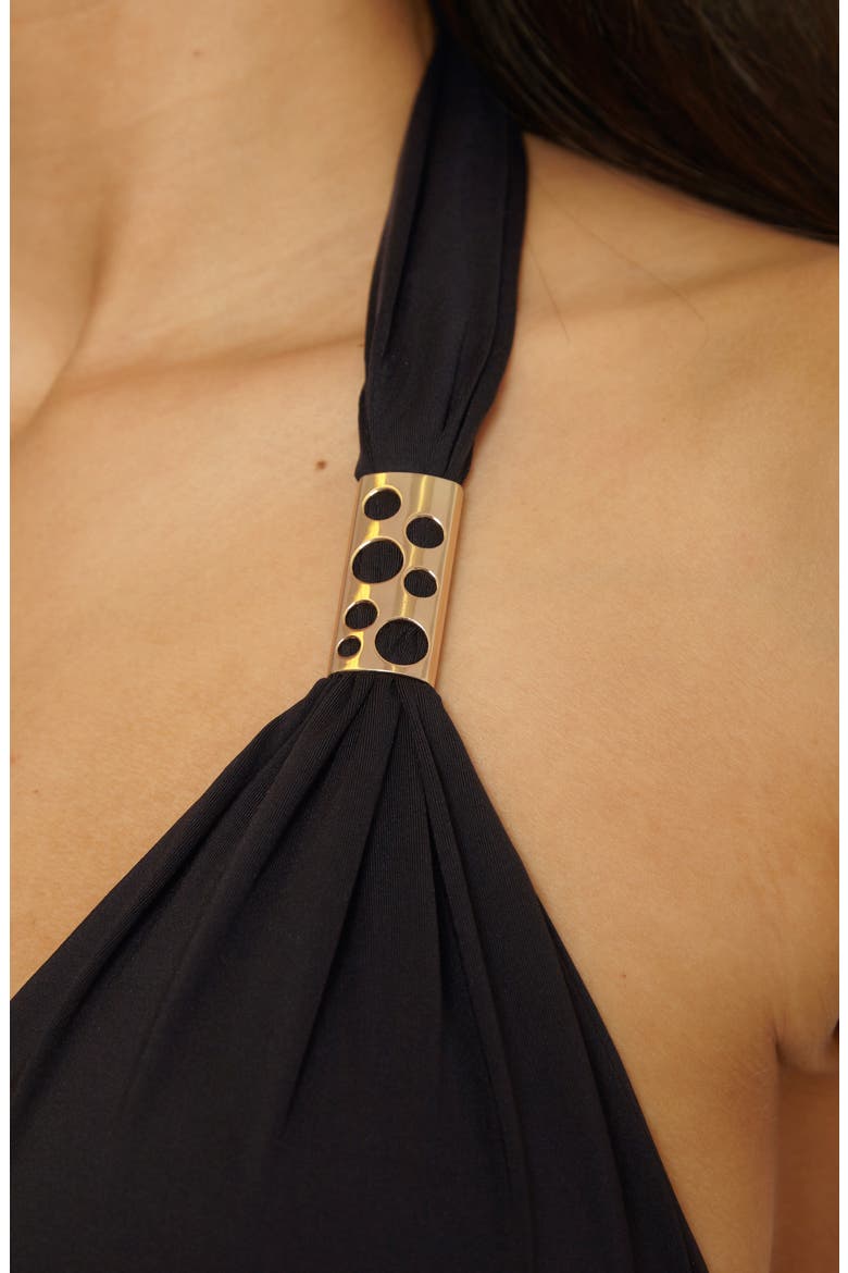 Color Code Triangle Bikini Top, Alternate, color, BLACK