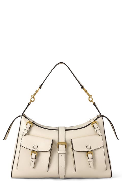 Roxanne High Shine Leather Shoulder Bag